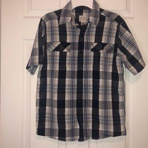 Canyon river blues button down top